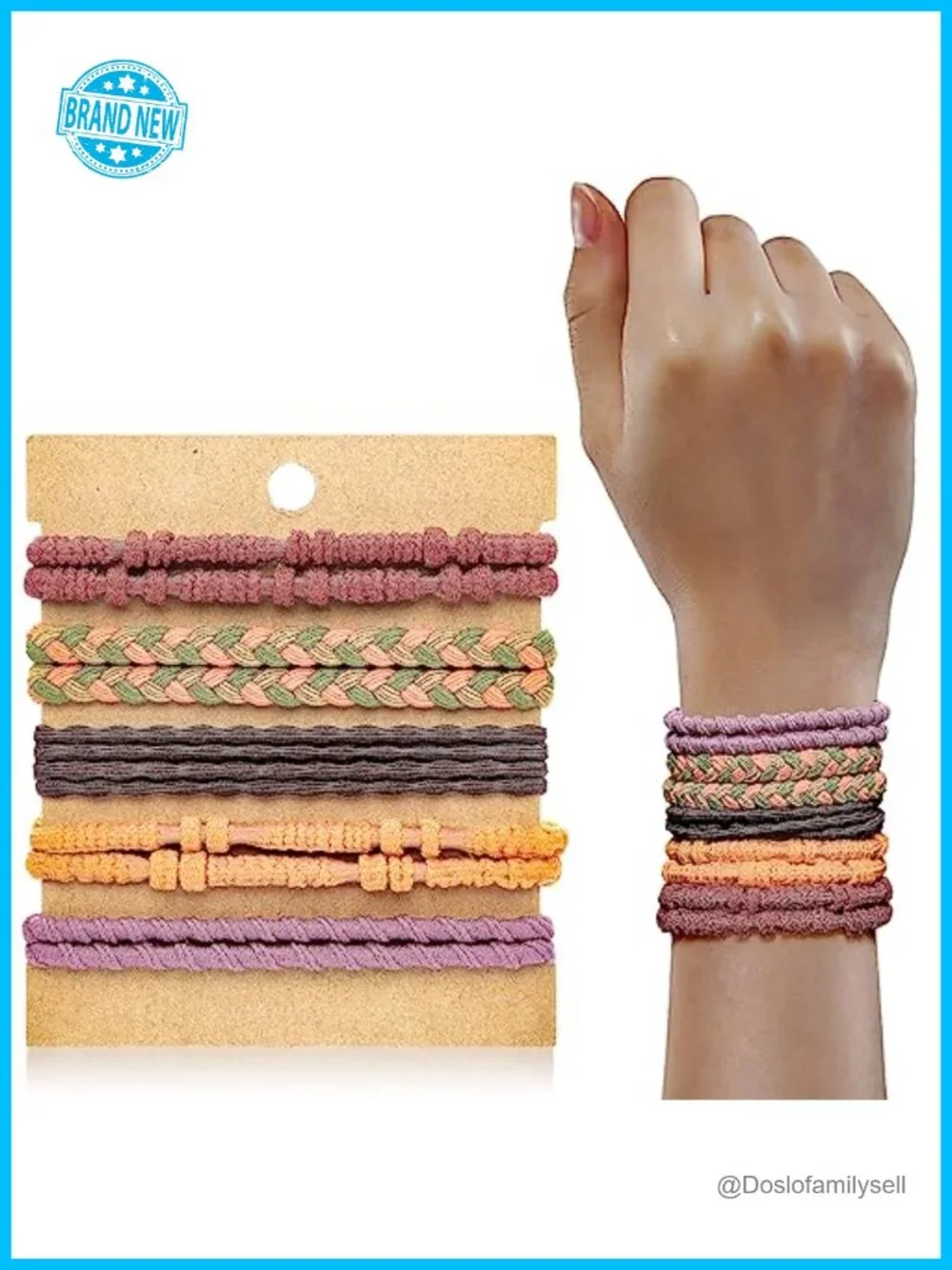10 Pcs Boho Hair Ties Elastic Nylon Cotton Ponytail Holders